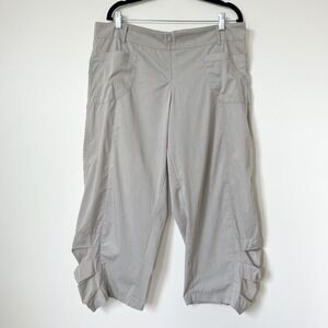 Porto Cropped Lantern Pants Pockets Pleated Gray Womens 12
